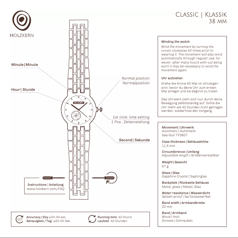 Page 1 de la notice Manuel utilisateur Holzkern Aurel