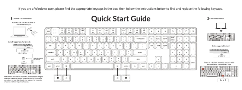 Page 1 de la notice Guide de démarrage rapide Keychron K5 Max