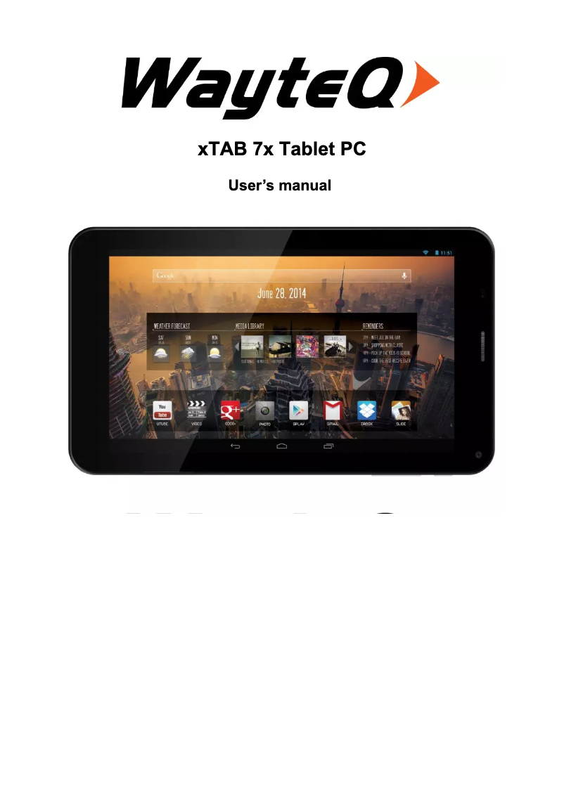 Image de la première page du manuel de l'appareil XTab 7X