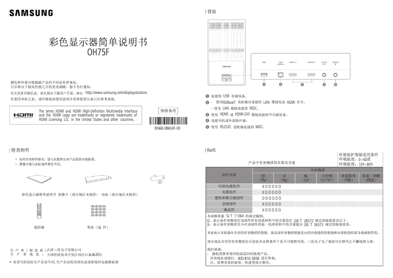 Image de la première page du manuel de l'appareil OH75F