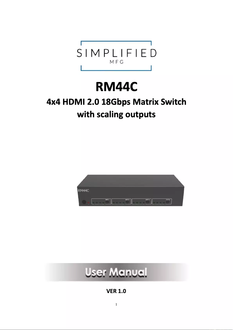 Imagen de la primera página del manual del dispositivo RM44C