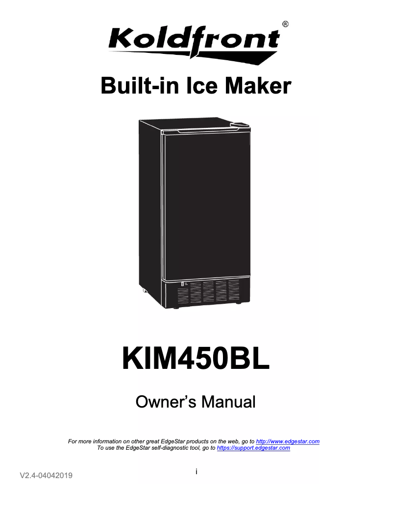 Page n°1 - Guide d'installation Koldfront KIM450