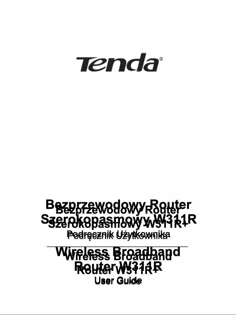 Image de la première page du manuel de l'appareil W311R+