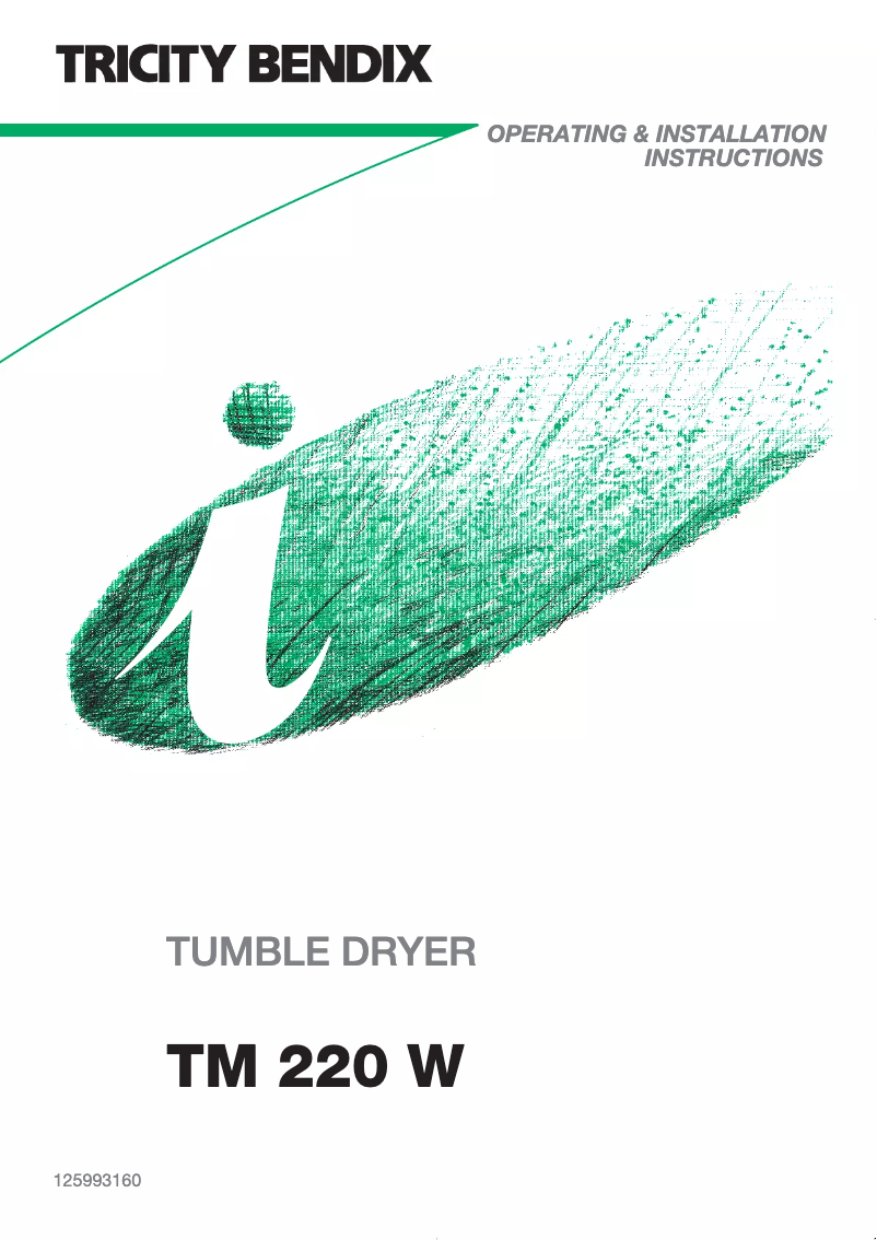 Page 1 de la notice Manuel utilisateur Tricity Bendix TM 220 W
