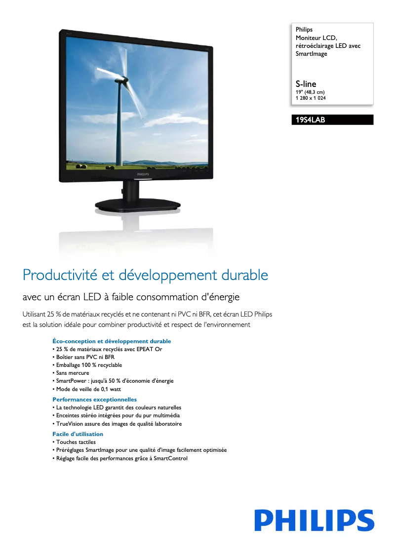 Image de la première page du manuel de l'appareil Brilliance 19S4LAB