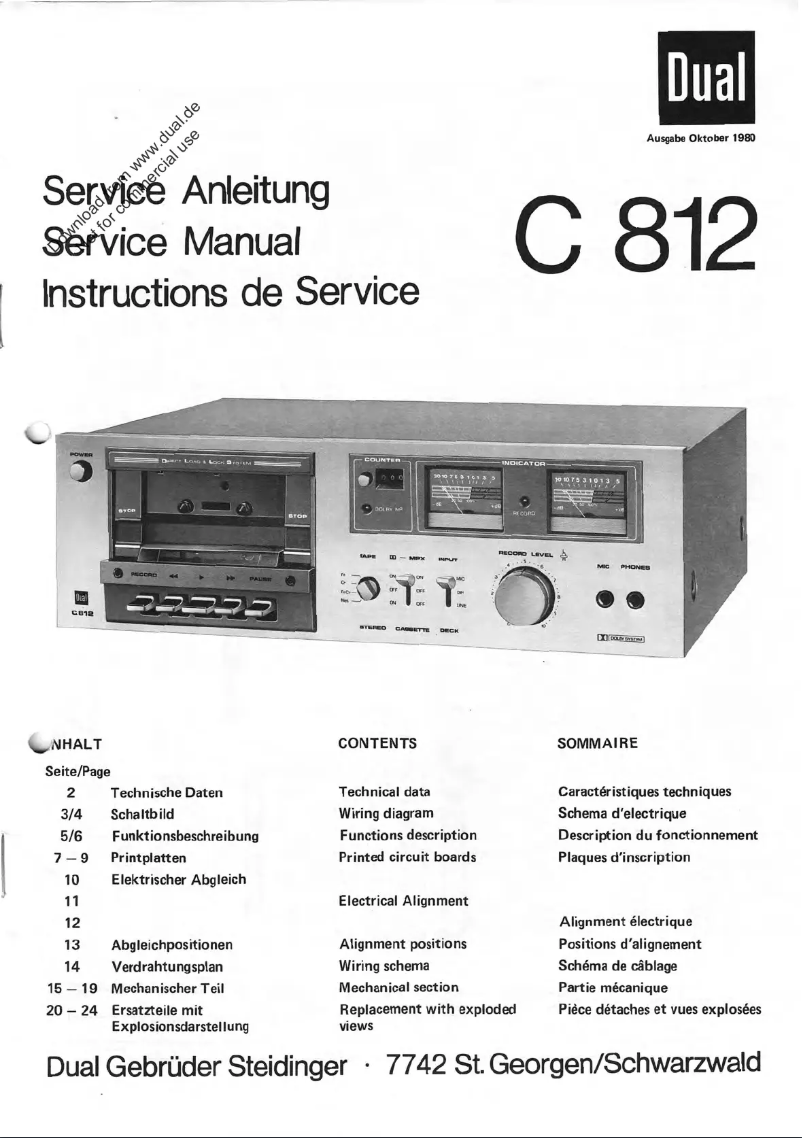 Image de la première page du manuel de l'appareil C 812