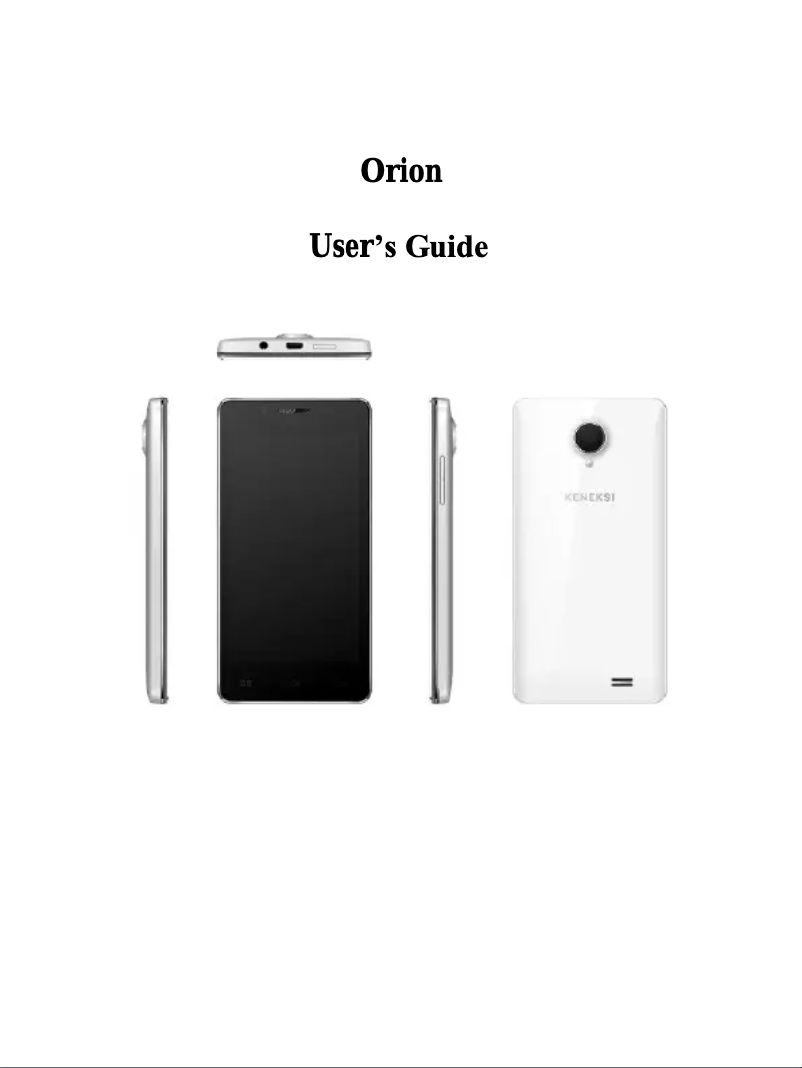 Page n°1 - Manuel utilisateur Keneksi Orion