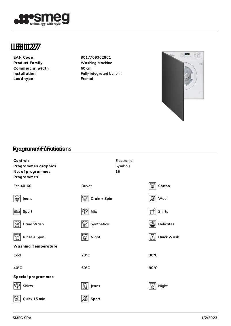 Page n°1 - Brochure Smeg LBI127