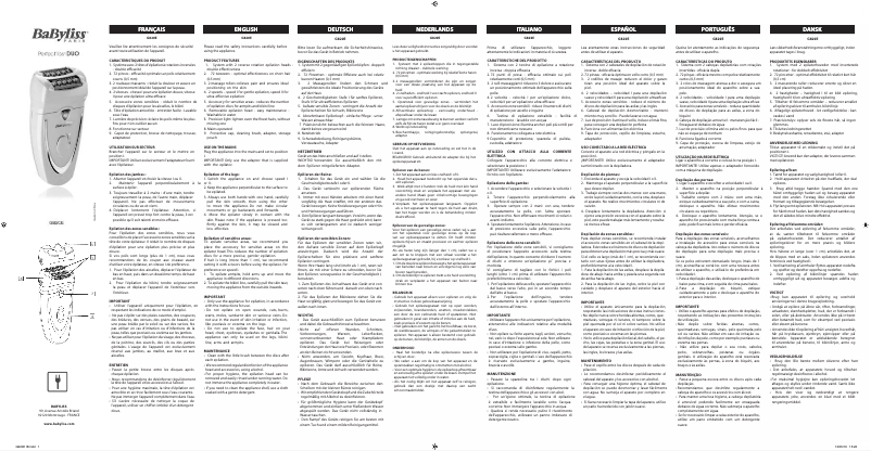 Page 1 de la notice Manuel utilisateur BaByliss Perfect´liss DUO G820E