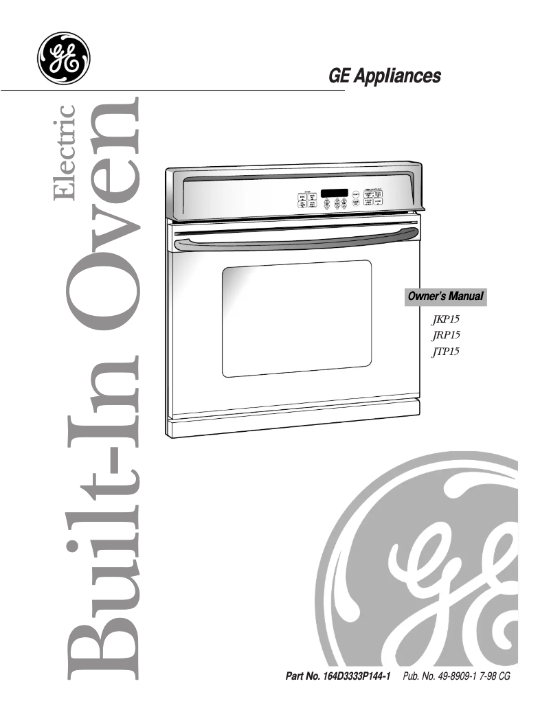 Page 1 de la notice Manuel d'utilisation et d'entretien GE JKP15BABB