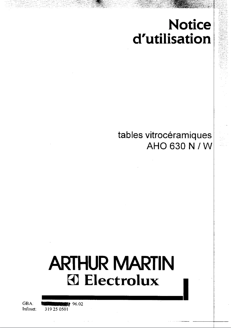 Page n°1 - Manuel utilisateur Arthur Martin-Electrolux AHO630W