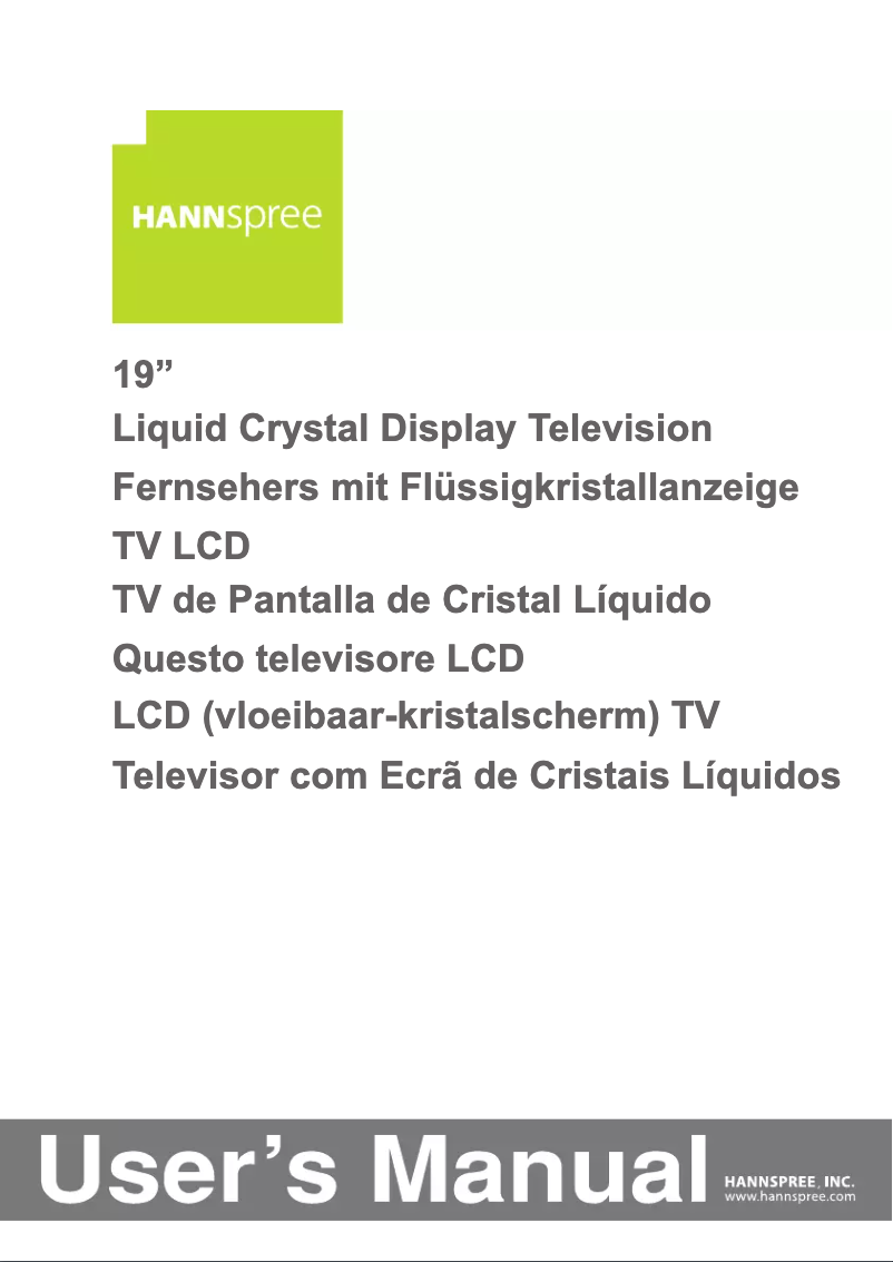 Page n°1 - Manuel utilisateur Hanns.G ST19AMBB