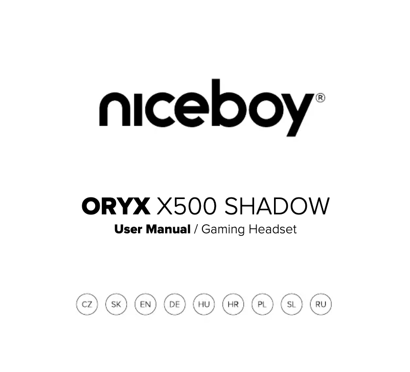 Page 1 de la notice Manuel utilisateur Niceboy ORYX X500 Shadow