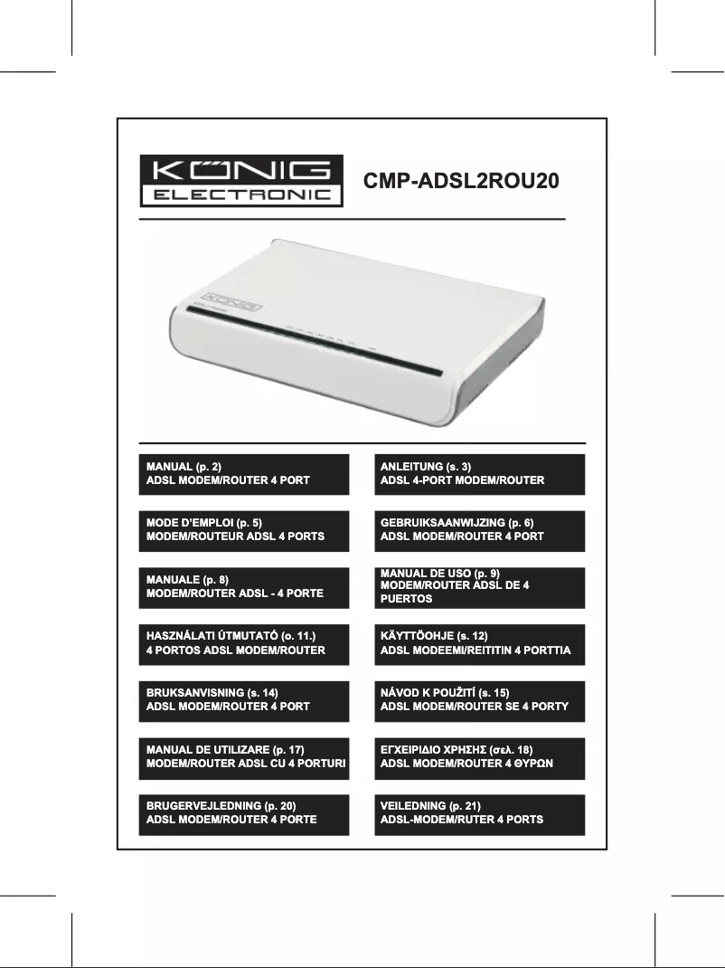 Página 1 del manual Manual de usuario Konig CMP-ADSL2ROU20
