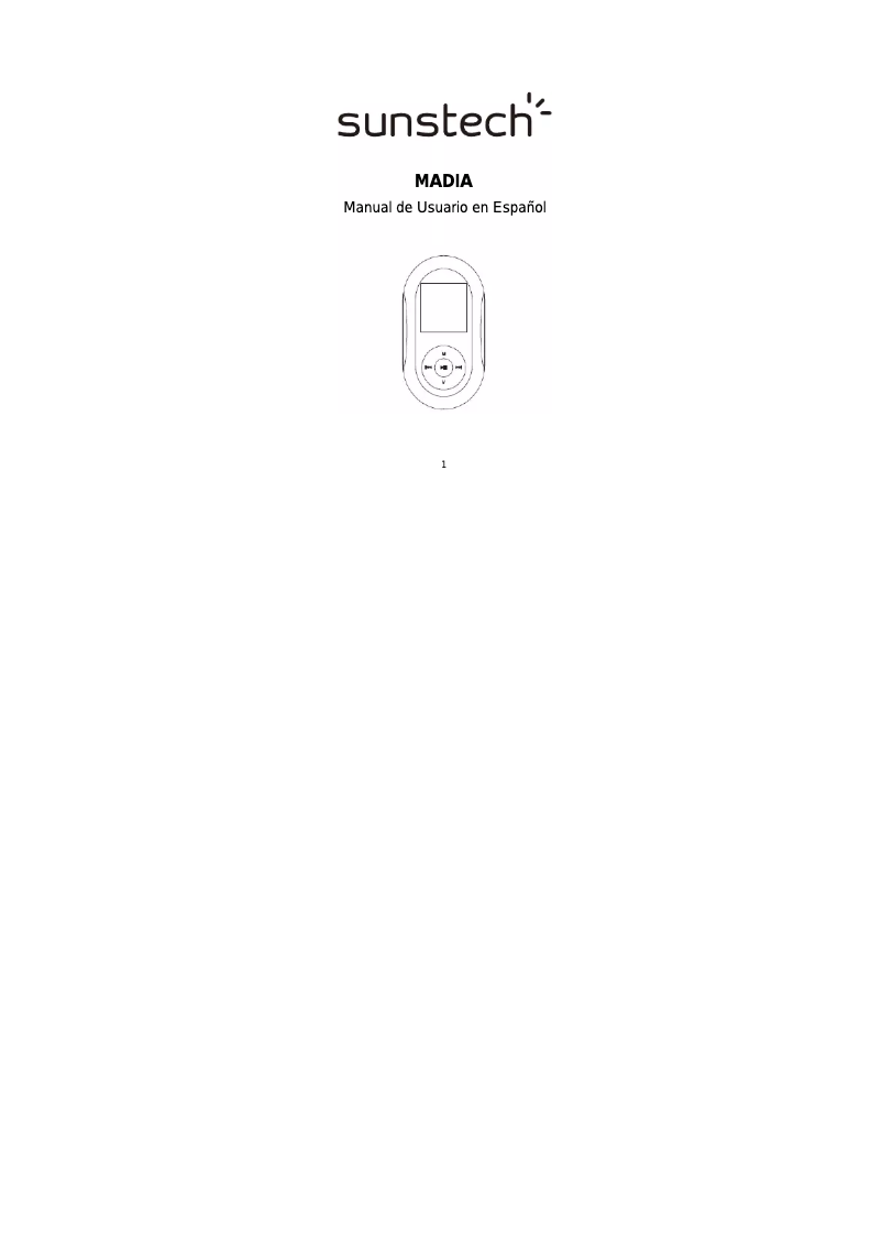 Page 1 de la notice Manuel utilisateur Sunstech Madia