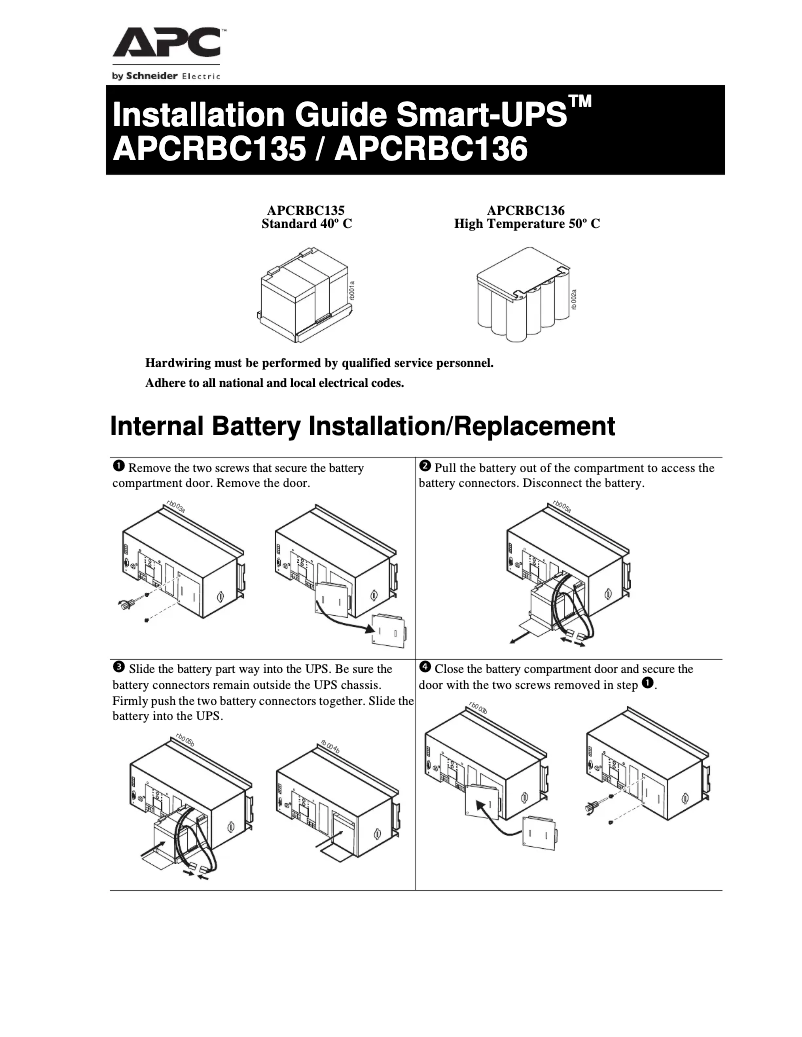 Imagen de la primera página del manual del dispositivo APCRBC135