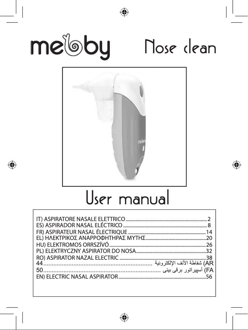 Page 1 de la notice Manuel utilisateur Mebby Nose clean