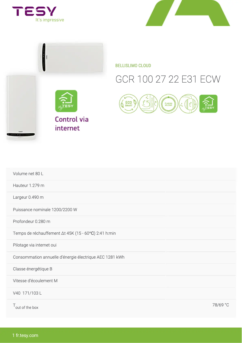 First page image of the manual for BelliSlimo Cloud 100