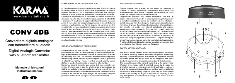 Page 1 de la notice Manuel utilisateur Karma CONV 4DB