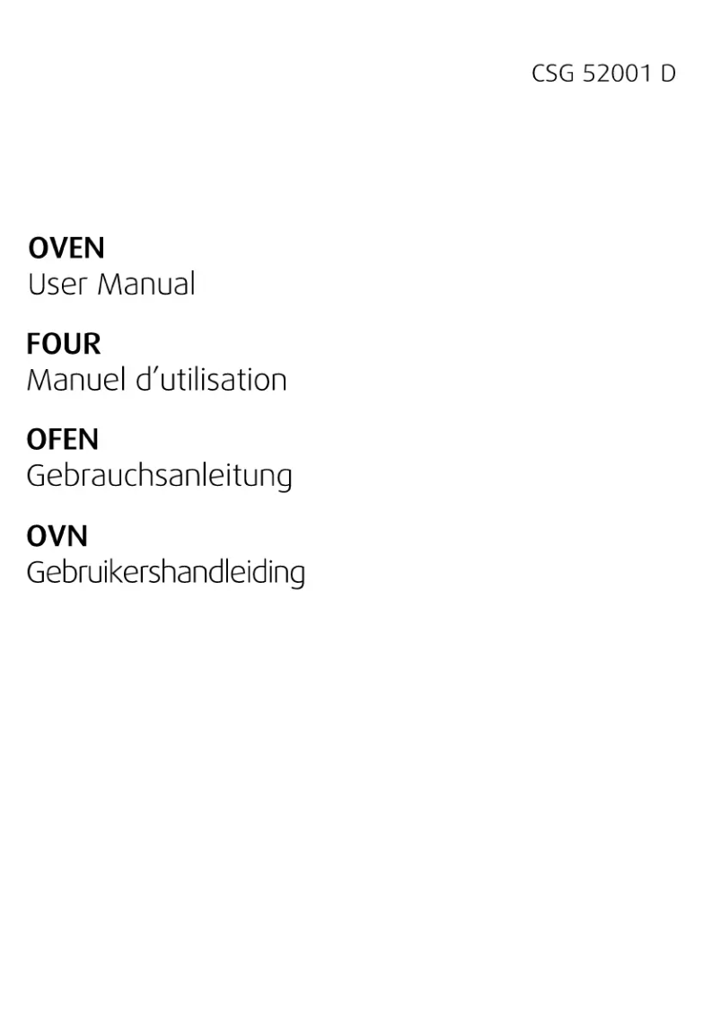 Page n°1 - Manuel utilisateur Beko CSG 52001