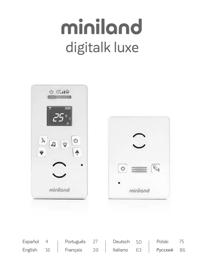 Page 1 de la notice Manuel utilisateur Miniland Digitalk Luxe 89477