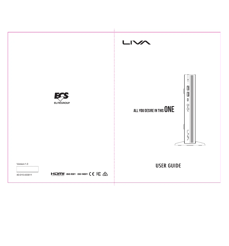 Image de la première page du manuel de l'appareil LIVA One H310