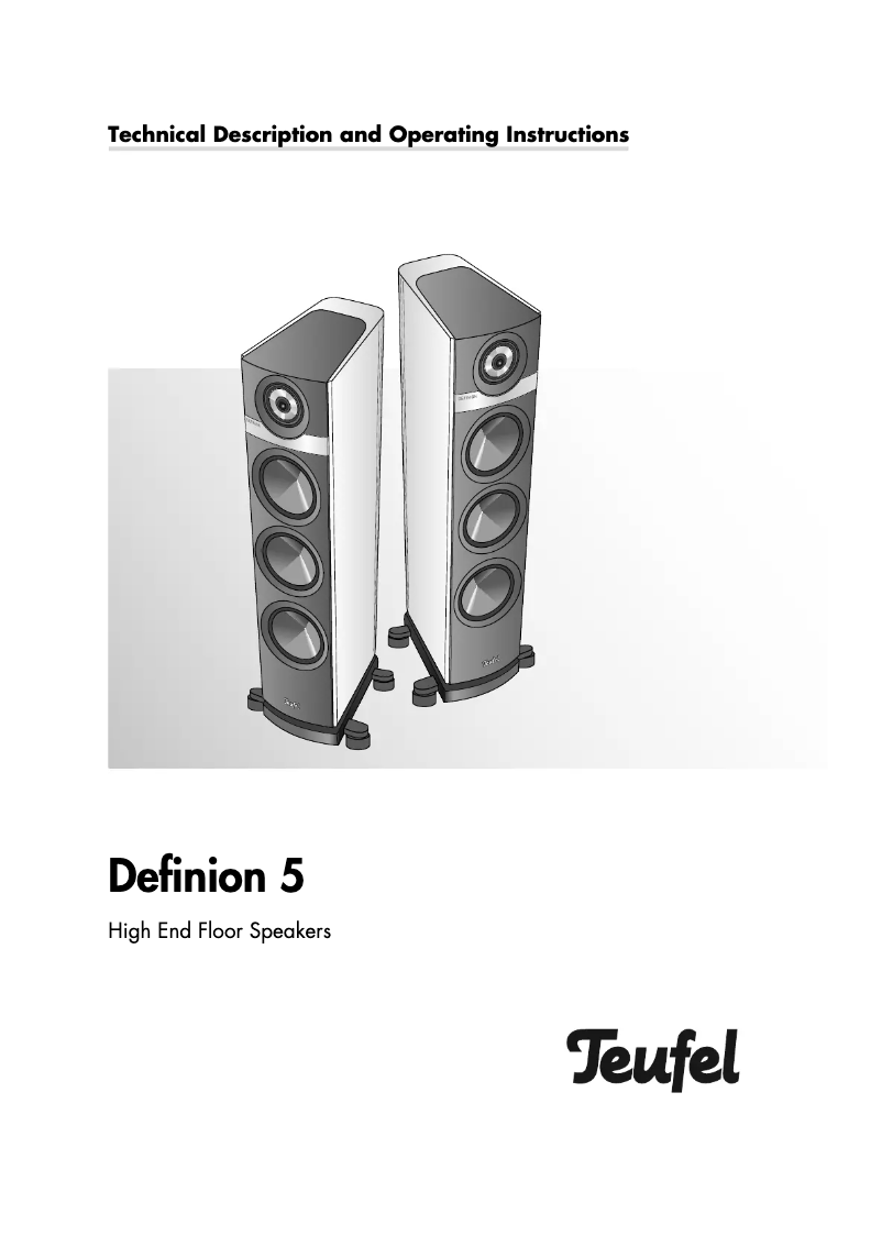 Image de la première page du manuel de l'appareil Definion 5