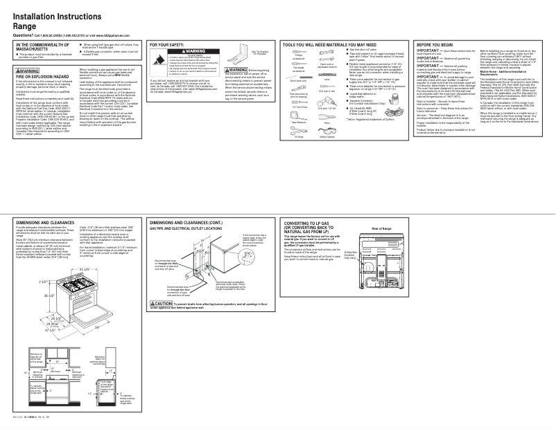 Page n°1 - Guide d'installation GE P2S920SEFSS