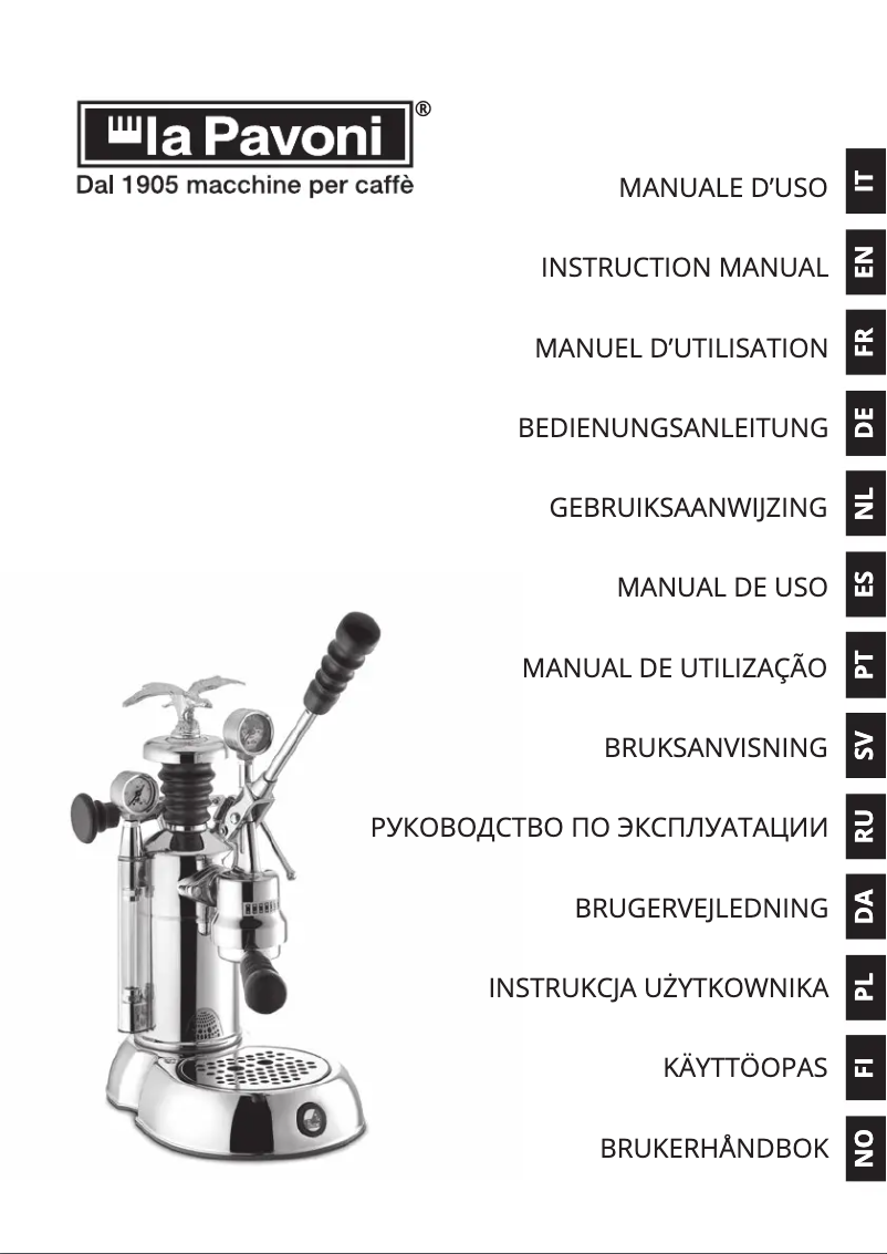 Page 1 de la notice Manuel utilisateur la Pavoni Esperto Abile