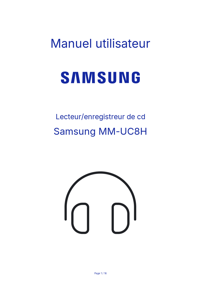 Image de la première page du manuel de l'appareil MM-UC8H