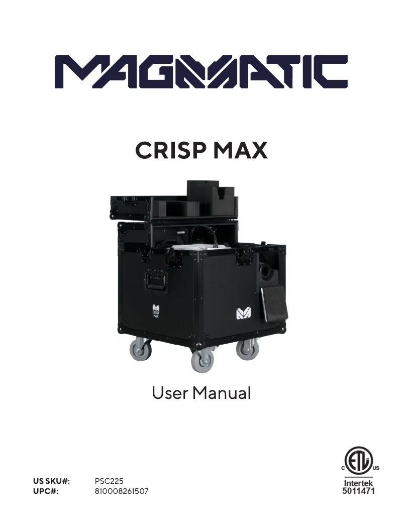 Page n°1 - Manuel utilisateur Magmatic CRISP MAX