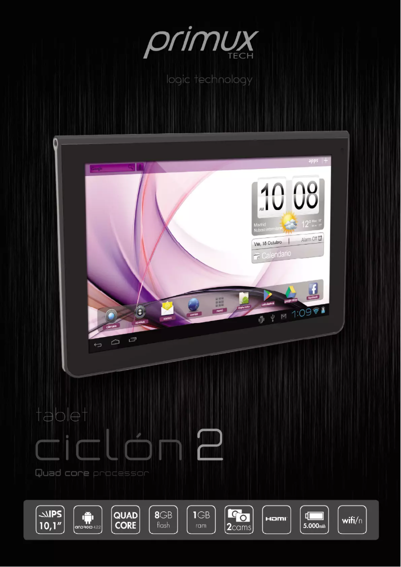 Página 1 del manual Manual de usuario Primux Ciclón 2