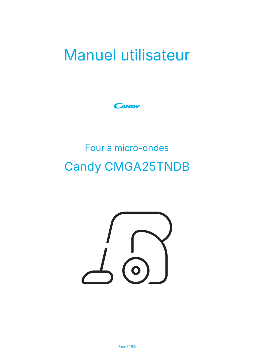 Page n°1 - Manuel utilisateur Candy CMGA25TNDB