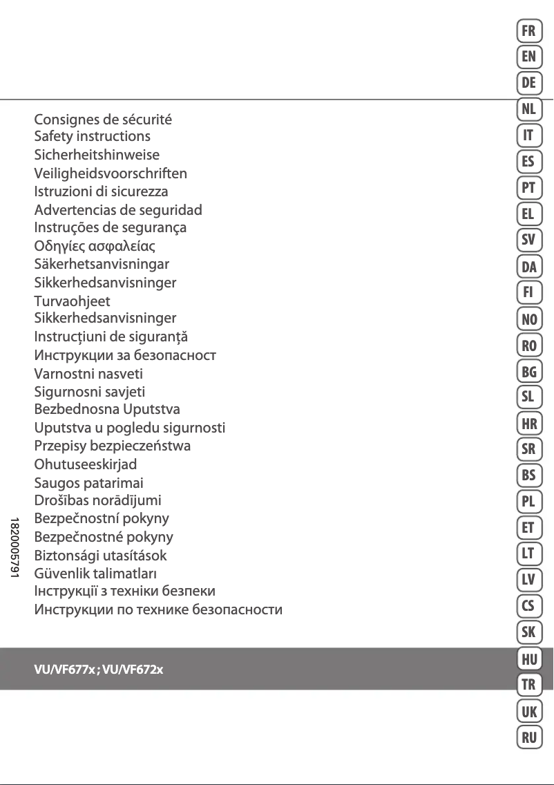 Page 1 de la notice Instructions de sécurité Rowenta Urban Cool VU6720