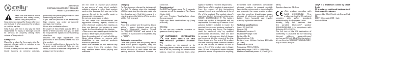Page 1 de la notice Manuel utilisateur Celly SQUIDDYSOUND