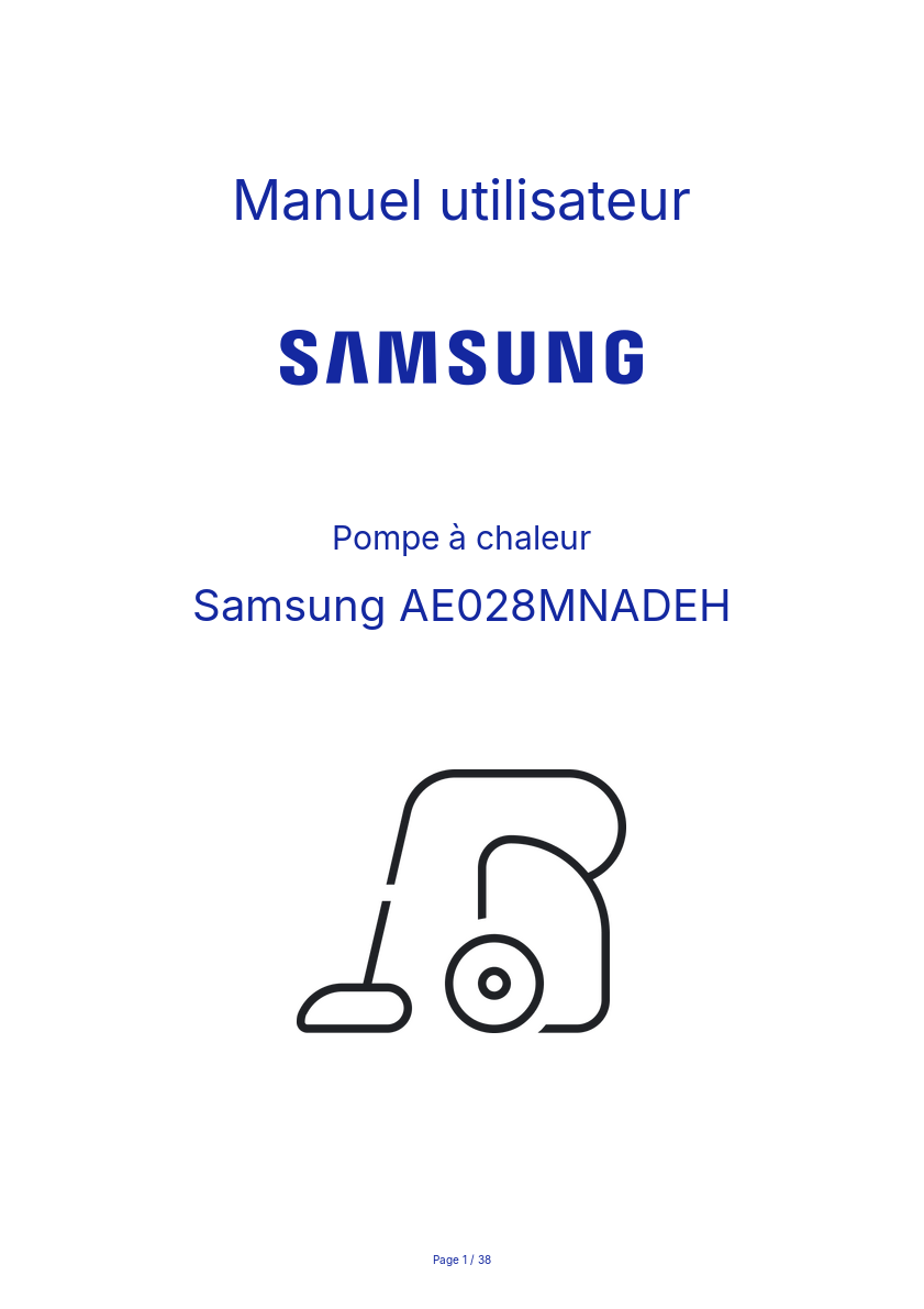 Page n°1 - Manuel utilisateur Samsung AE028MNADEH