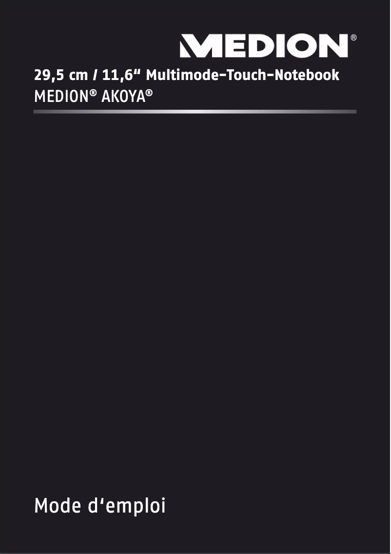 Page n°1 - Manuel utilisateur Medion Akoya P2213T MD 98924