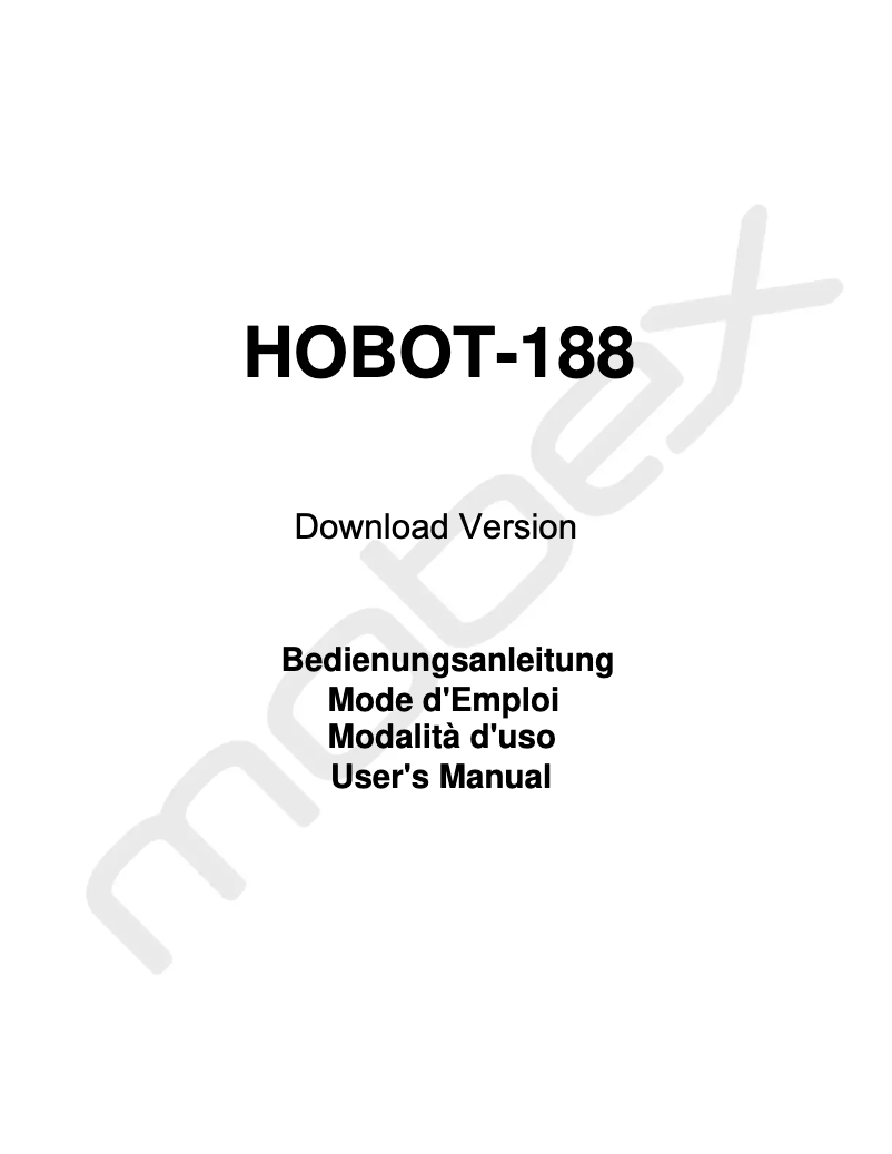 Page 1 de la notice Manuel utilisateur Hobot 188