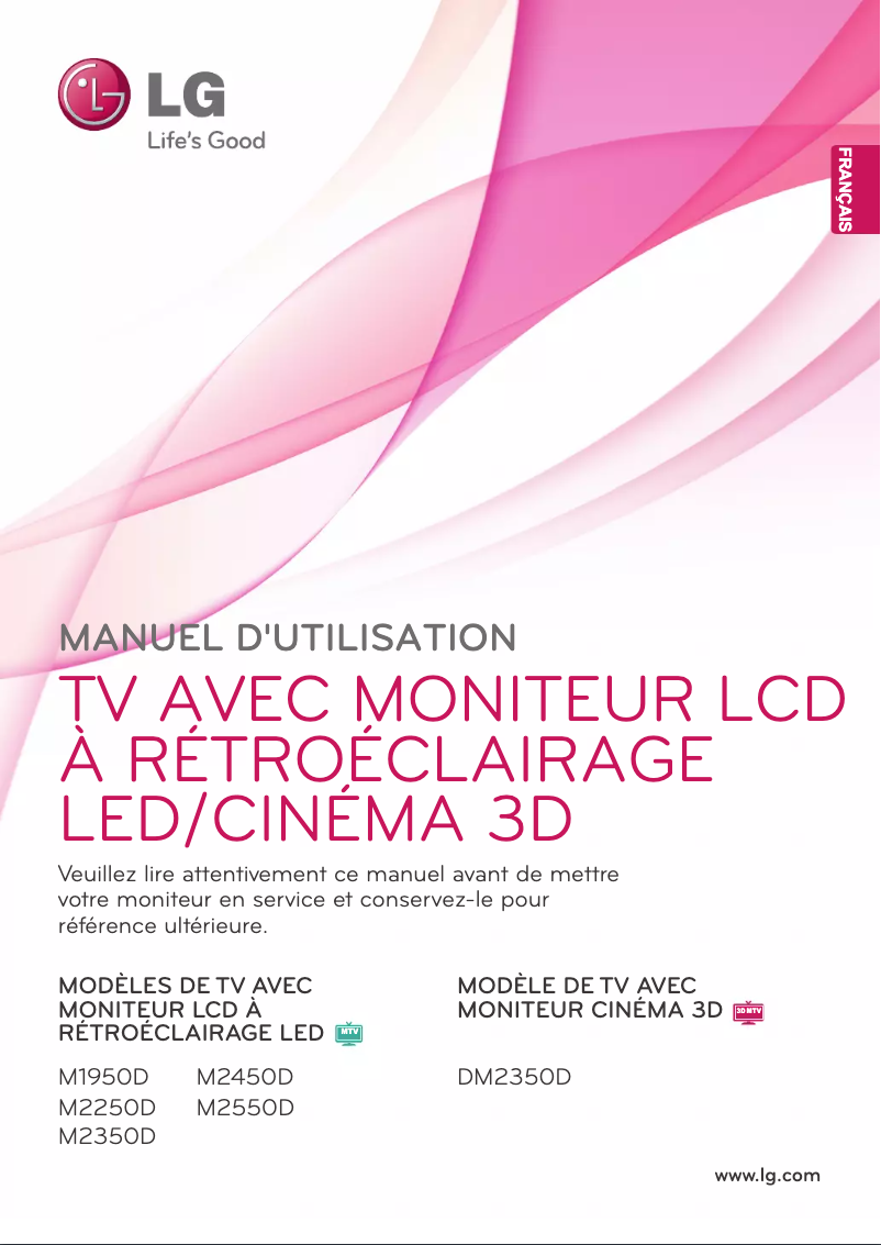 Page 1 de la notice Manuel utilisateur LG M2250D-PZ