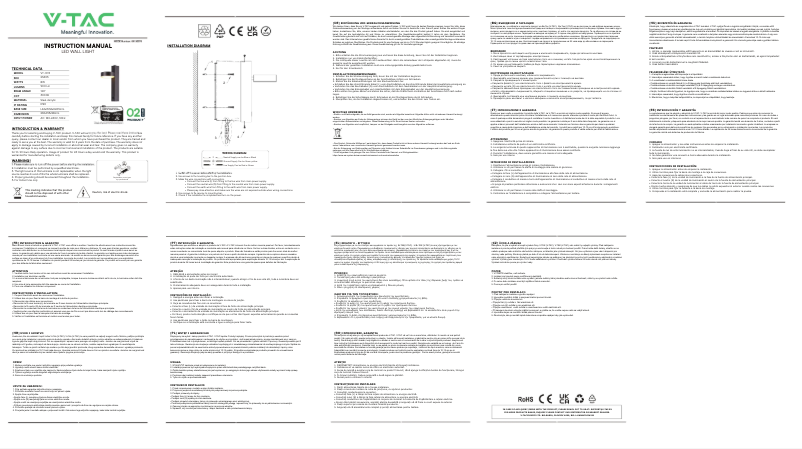 Page 1 de la notice Manuel utilisateur V-TAC VT-10111