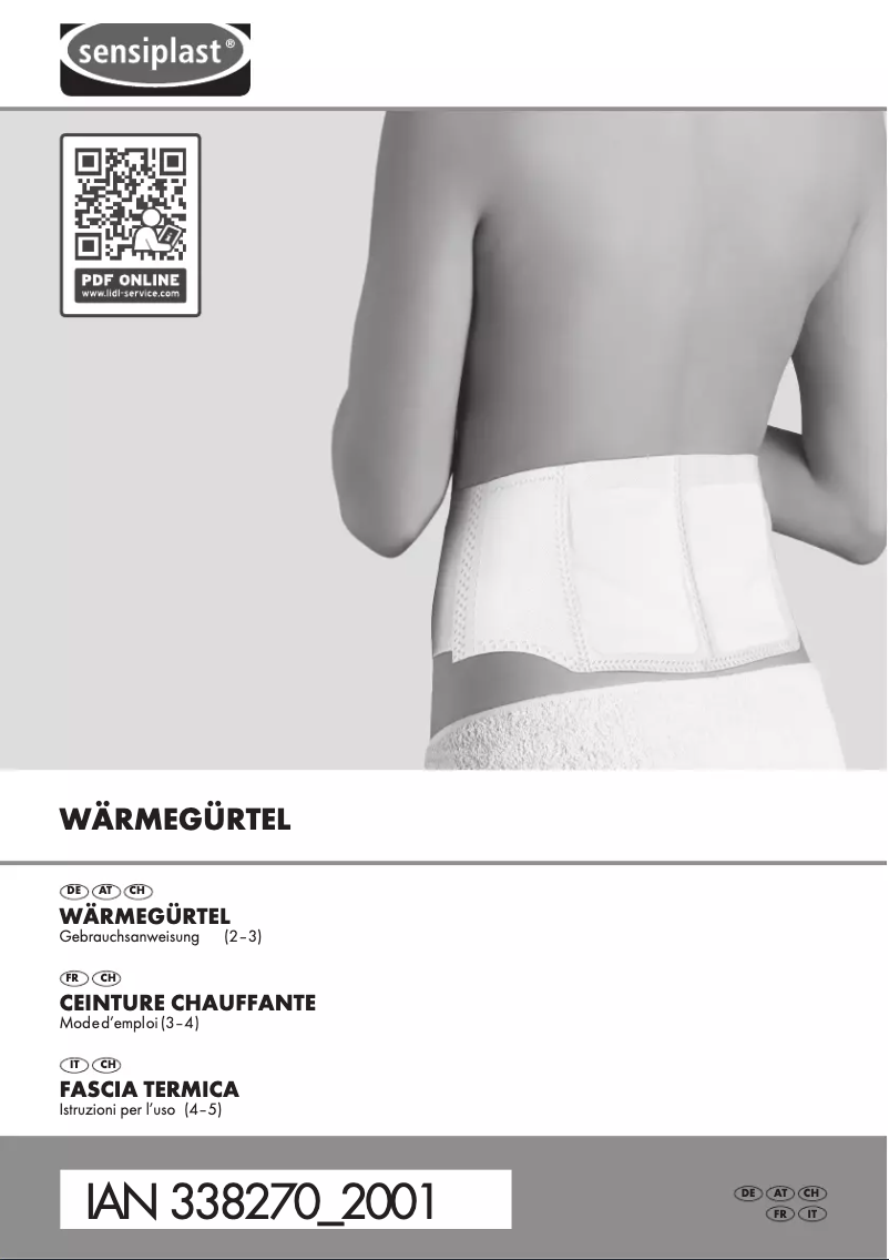 Page 1 de la notice Manuel utilisateur Sensiplast IAN 338270