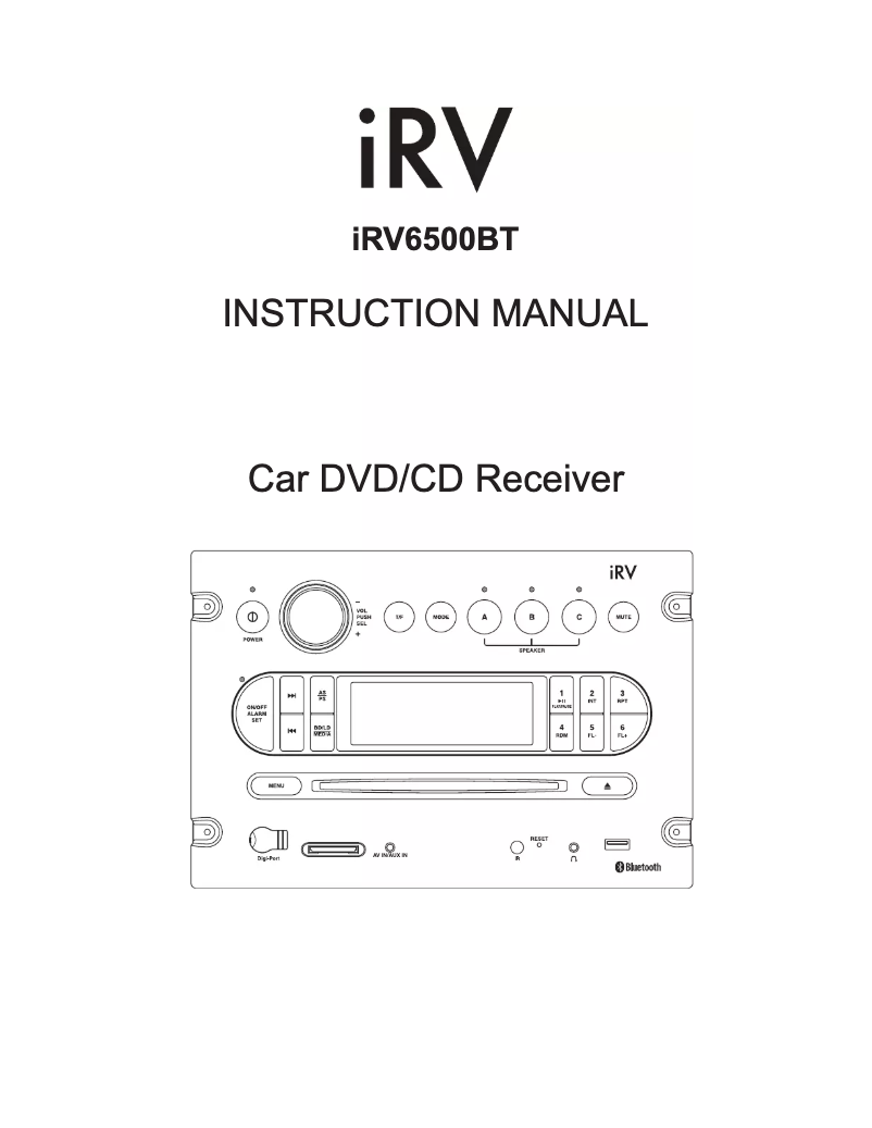 Page 1 de la notice Manuel utilisateur iRV 6500BT
