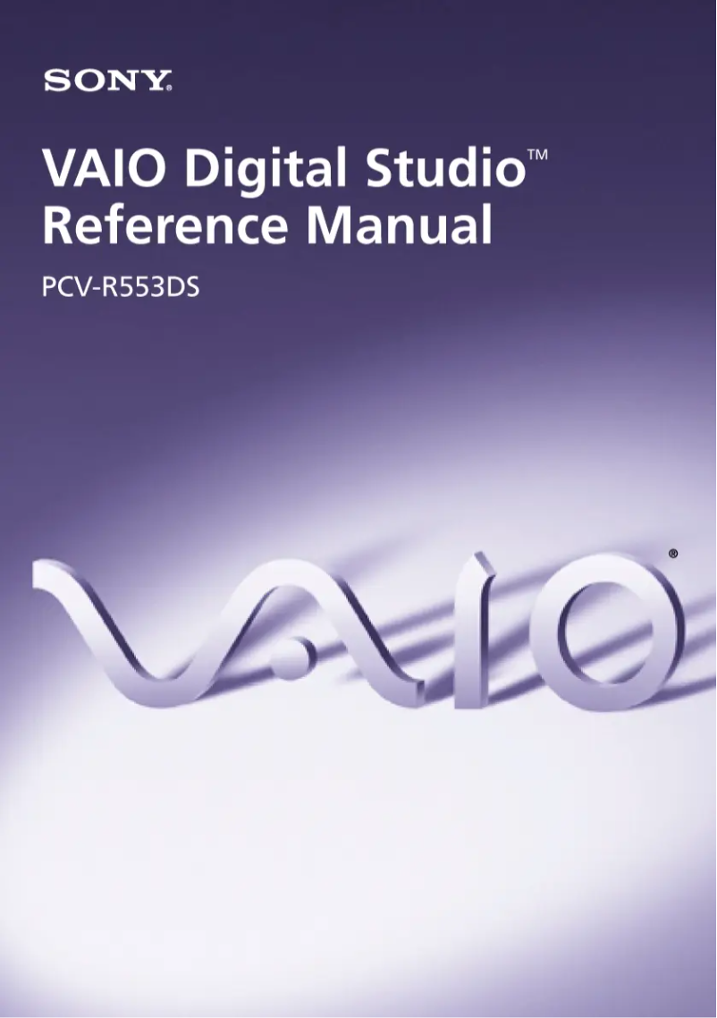 Page n°1 - Manuel utilisateur Sony Vaio PCV-R553DS
