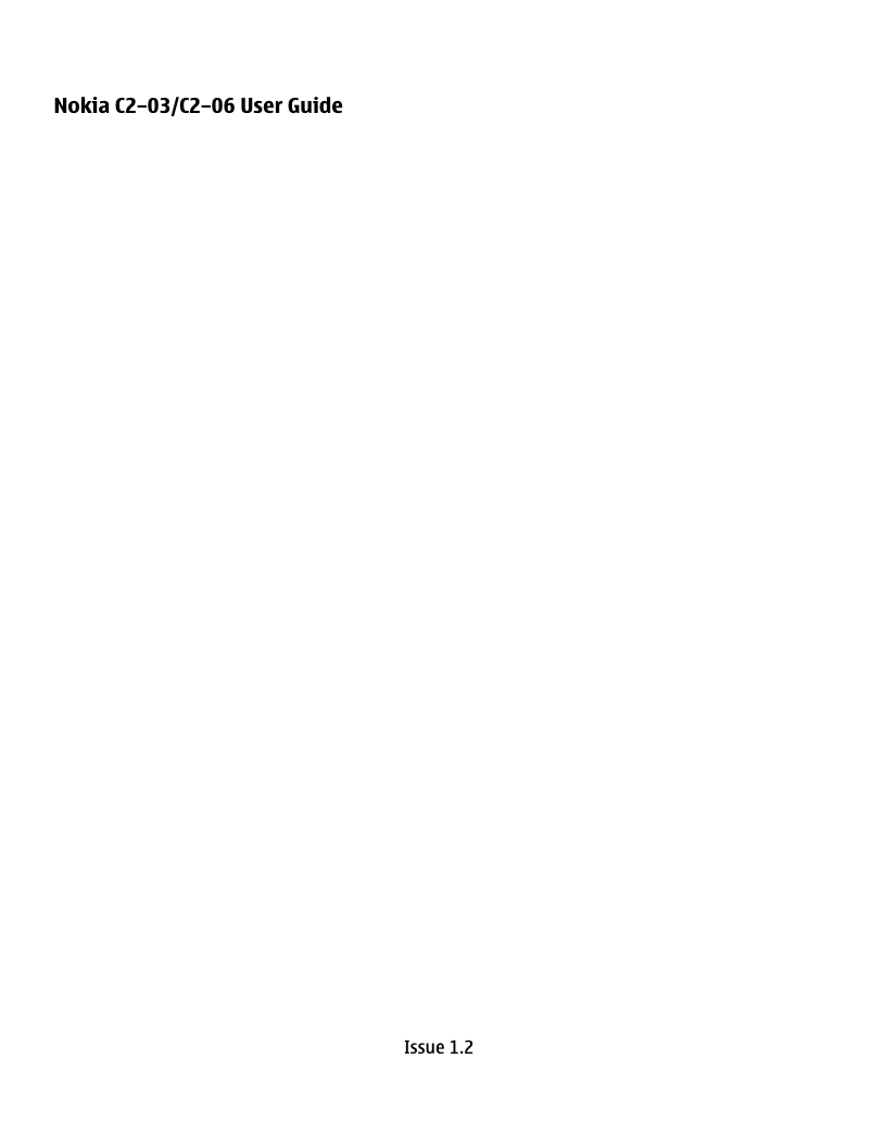 Page n°1 - Manuel utilisateur Nokia C2-06