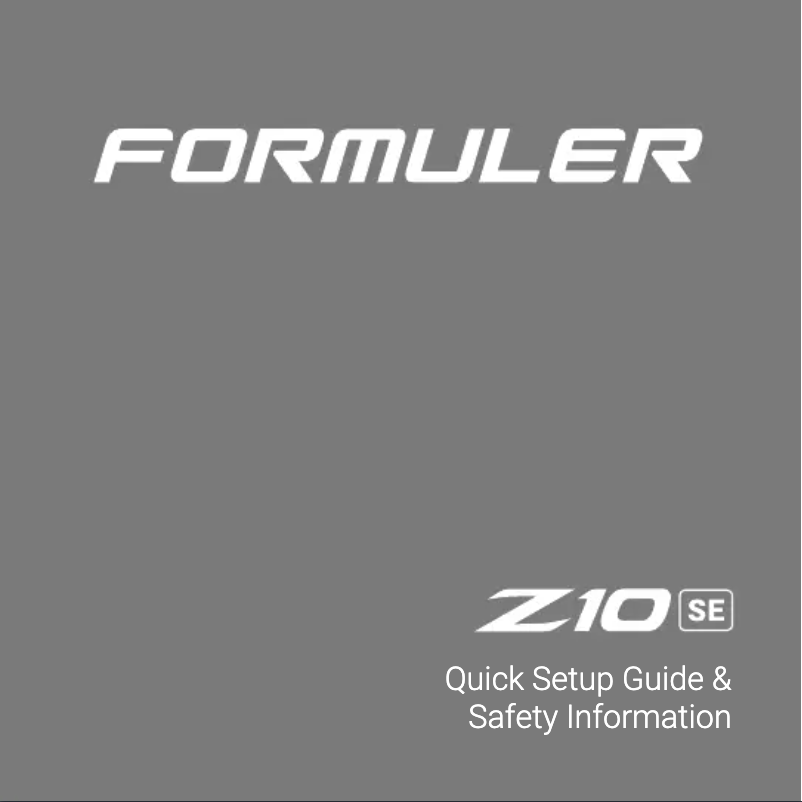 Image de la première page du manuel de l'appareil Z10 SE