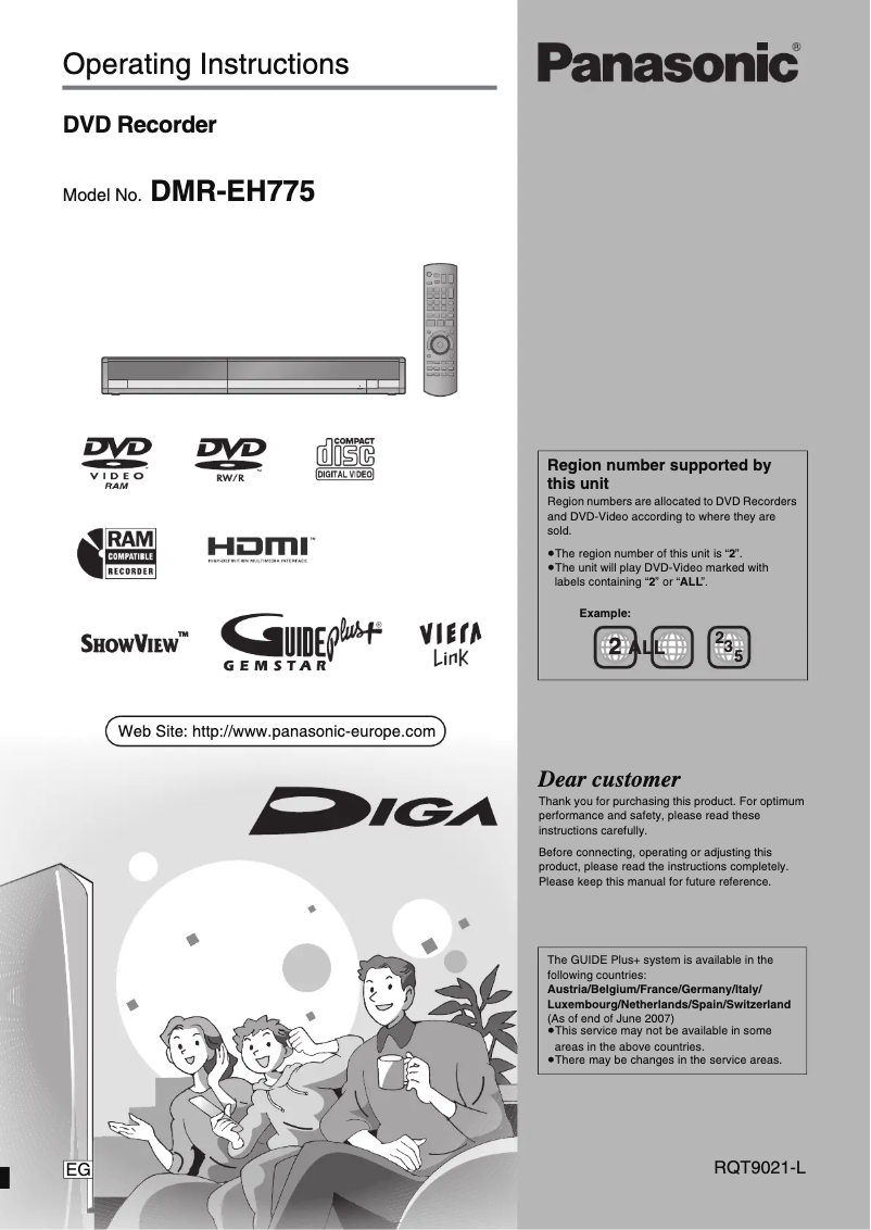 Página 1 del manual Manual de usuario Panasonic DMR-EH775