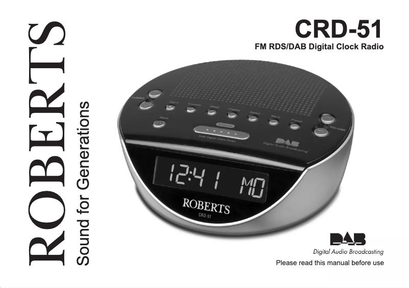 Image de la première page du manuel de l'appareil CRD51