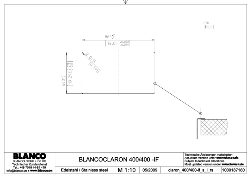 Page 1 de la notice Manuel utilisateur BLANCO CLARON 400/400-IF/A