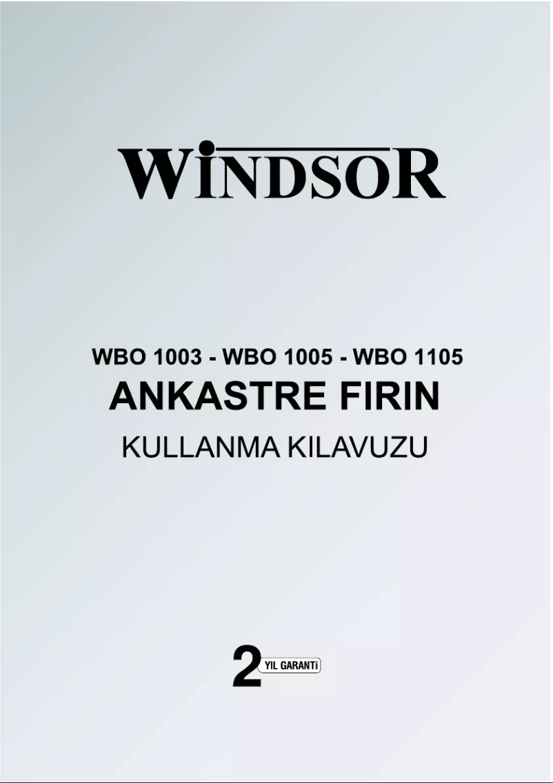 Page n°1 - Manuel utilisateur Windsor WBO 1003