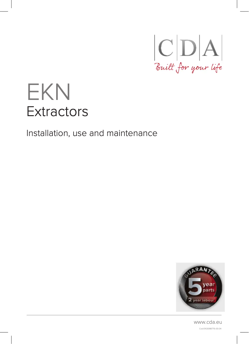 Page 1 of the manual User Manual CDA EKN70SS
